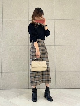 「Te chichi CLASSIC（テチチクラシック）のアイテム（スカート）」を使った、miho.kさん（レディース・158cm）の秋コーディネート