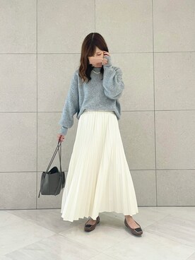 「サックスブルー」｜「アイテム（その他シューズ）」を使った、miho.kさん（レディース・158cm）の秋コーディネート