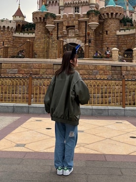 「アイテム（ライダースジャケット）」を使った、ぴぐー 𓃟さん（レディース・153cm）の秋コーディネート