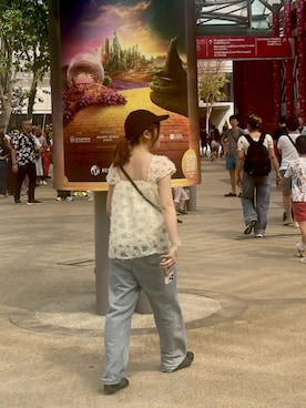 「アイテム（ボストンバッグ）」を使った、ぴぐー 𓃟さん（レディース・153cm）の秋コーディネート