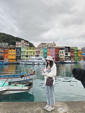 「other.（アザー）のアイテム」を使った、陳萱さん（レディース・165cm）の春コーディネート