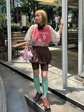 「HELLO.SANFRANCISCO（ハローサンフランシスコ）のアイテム」を使った、みゆさん（レディース・164cm）の夏コーディネート
