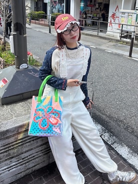 「CIAOPANIC（チャオパニック）のアイテム（帽子）」を使った、みゆさん（レディース・164cm）の春コーディネート