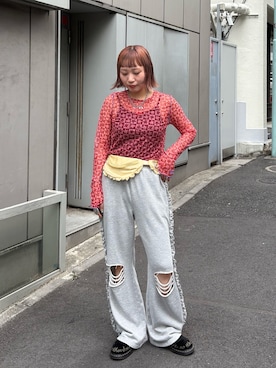 「アイテム（ボディバッグ/ウエストポーチ）」を使った、みゆさん（レディース・164cm）の夏コーディネート