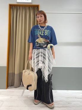 「アイテム（バッグ）」を使った、みゆさん（レディース・164cm）の夏コーディネート