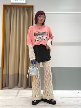 「CIAOPANIC（チャオパニック）のアイテム」を使った、みゆさん（レディース・164cm）の夏コーディネート