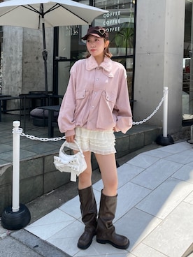 「アイテム（キャスケット）」を使った、みゆさん（レディース・164cm）の夏コーディネート