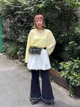 「アイテム（ボディバッグ/ウエストポーチ）」を使った、みゆさん（レディース・164cm）の夏コーディネート