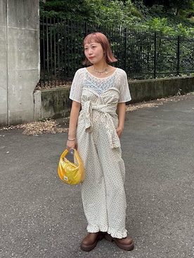 「レーストップス」｜みゆさん（レディース・164cm）の夏コーディネート