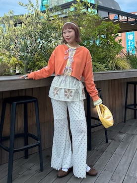 「ドットパンツ」｜みゆさん（レディース・164cm）の夏コーディネート