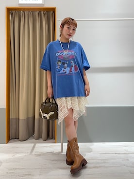 「アイテム（ブーツ）」を使った、みゆさん（レディース・164cm）の夏コーディネート