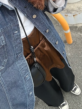 「アイテム（バッグ）」を使った、nanakoさん（レディース・190cm）の秋コーディネート