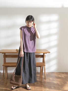 「URBAN RESEARCH DOORS（アーバンリサーチドアーズ）のペーパープレーンショルダーバッグ（ショルダーバッグ）」を使った、FORK&SPOON WOMENさん（レディース・161cm）の夏コーディネート