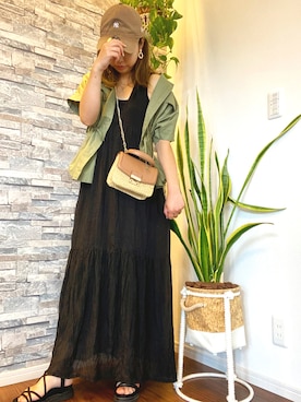 「H&M（エイチ・アンド・エム）のアイテム（かごバッグ）」を使った、piiさん（レディース・160cm）の夏コーディネート