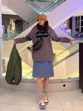 「新星WEARISTAにエントリー」｜「アイテム（ミリタリージャケット）」を使った、アイ♡Chin Pei Su  さん（レディース・167cm）の冬コーディネート