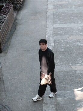 「UNITED ARROWS（ユナイテッドアローズ）のアイテム（キャップ）」を使った、Jimmy Huangさん（メンズ・178cm）の冬コーディネート