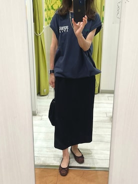 「アイテム（バレエシューズ、ブラウン系）」を使った、しずさん（レディース・156cm）の夏コーディネート