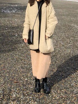 「Simplicite（サンプリシテ）のアイテム（ブルゾン）」を使った、しずさん（レディース・156cm）の冬コーディネート