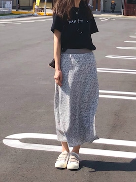 「ドット柄スカート」｜しずさん（レディース・156cm）の春コーディネート