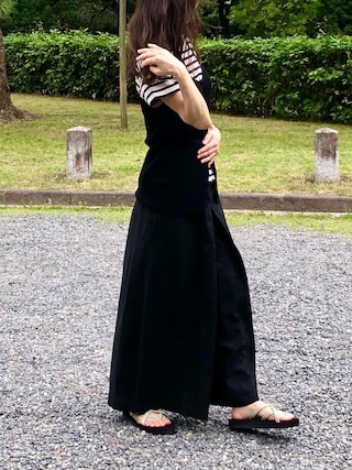 Cocori様 C5980 リネンタックキュロットコーデ リネン タックキュロット◇を使った人気ファッション