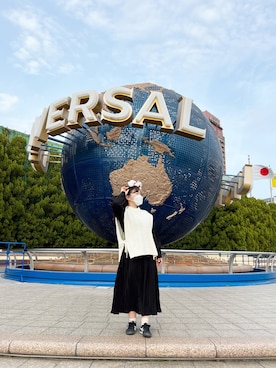 「ONIGIRI（オニギリ）のアイテム（トップス）」を使った、ムツミさん（レディース・151cm）の春コーディネート