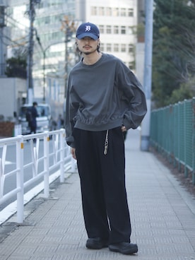 「黒パンツ」｜KOU SUEMATSUさん（メンズ・172cm・20代）の春コーディネート