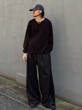 「Lui's（ルイス）のアイテム（パンツ）」を使った、KOU SUEMATSUさん（メンズ・172cm）の秋コーディネート