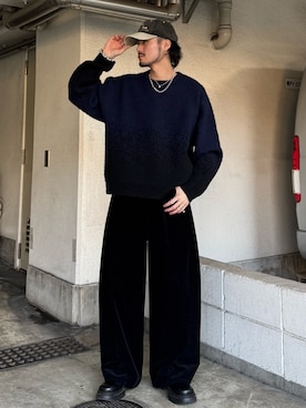 「アイテム（ニット/セーター）」を使った、KOU SUEMATSUさん（メンズ・172cm・30代）の冬コーディネート