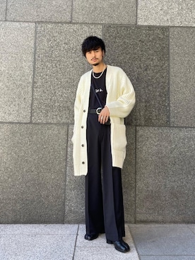 「ニットカーディガン」｜KOU SUEMATSUさん（メンズ・173cm・20代）の秋コーディネート
