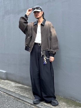 「アイテム（デニムジャケット）」を使った、KOU SUEMATSUさん（メンズ・172cm・20代）の夏コーディネート