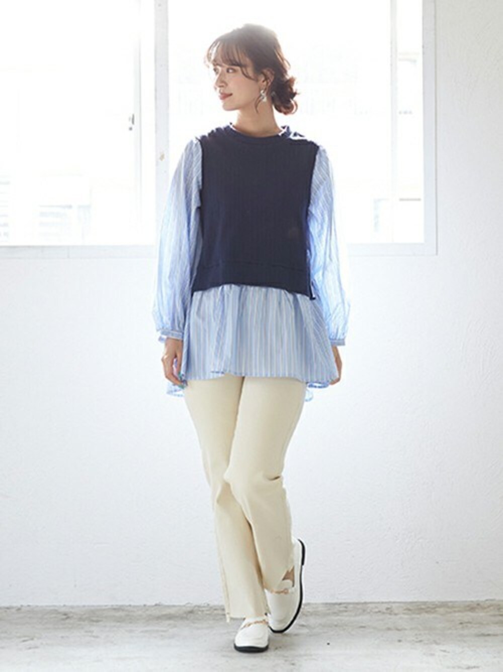 MB mint breeze L〜5L レース使い ノースリーブ チュニック