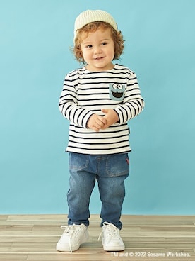 「petit main（プティマイン）のアイテム（帽子）」を使った、petit　main・b-roomさん（キッズ・84cm）の冬コーディネート