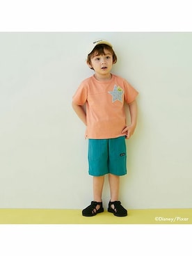 「petit main（プティマイン）のアイテム（キャップ）」を使った、petit　main・b-roomさん（キッズ・102cm）の春コーディネート