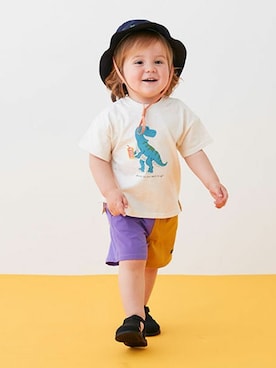 「petit main（プティマイン）のアイテム（帽子）」を使った、petit　main・b-roomさん（キッズ・88cm）の春コーディネート