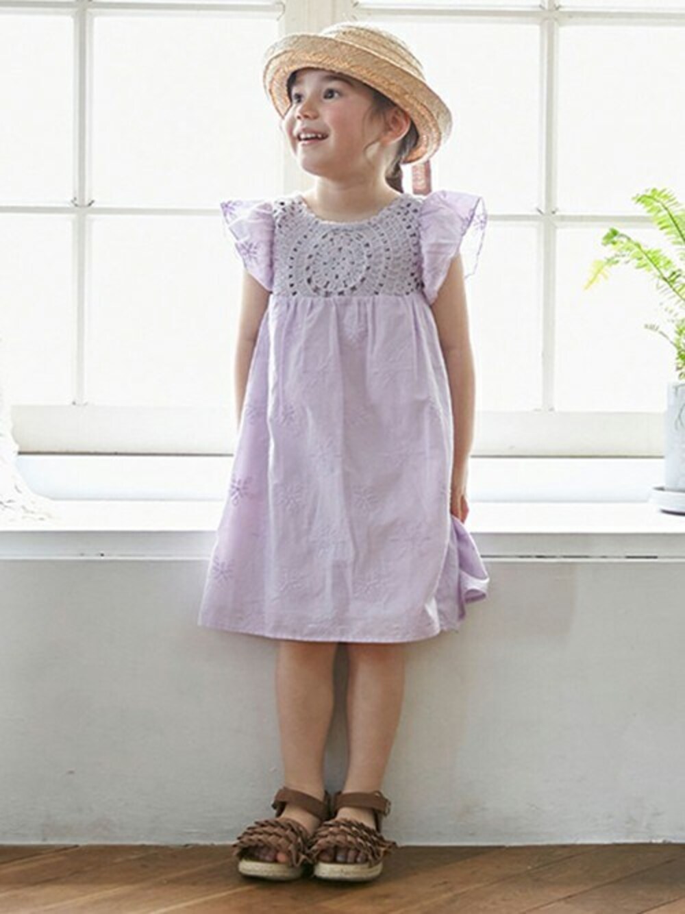 petit main（プティマイン）の「クロシェ編みレースワンピース