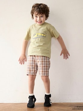 「petit main（プティマイン）のアイテム（レッグウェア）」を使った、petit　main・b-roomさん（キッズ・102cm）の夏コーディネート
