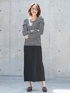 「petit main LIEN（プティマインリアン）のアイテム」を使った、petit　main・b-roomさん（レディース・165cm）の冬コーディネート