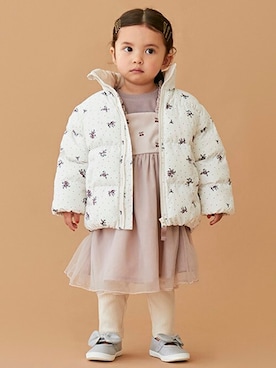 「petit main（プティマイン）のアイテム（ブルゾン）」を使った、petit　main・b-roomさん（キッズ・88cm）の秋コーディネート