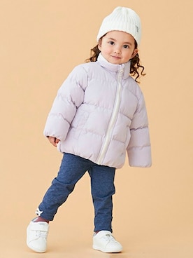「petit main（プティマイン）のアイテム（レッグウェア）」を使った、petit　main・b-roomさん（キッズ・88cm）の秋コーディネート