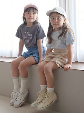 「Lycee mine（リセマイン）のアイテム」を使った、petit　main・b-roomさん（キッズ・112cm）の春コーディネート