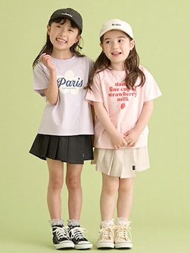 「リボンキャップ」｜petit　main・b-roomさん（キッズ・107cm）の春コーディネート