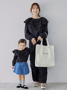 「petit main LIEN（プティマインリアン）のアイテム」を使った、petit　main・b-roomさん（キッズ・162cm）の夏コーディネート