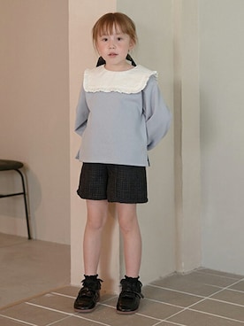 「ツイードパンツ」｜petit　main・b-roomさん（キッズ・112cm）の秋コーディネート
