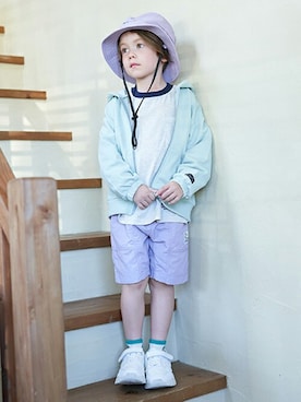 「ジップパーカ」｜petit　main・b-roomさん（キッズ・107cm）の冬コーディネート