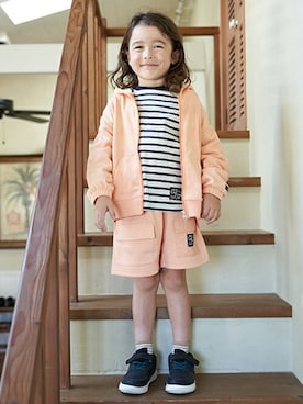 「ジップパーカ」｜petit　main・b-roomさん（キッズ・110cm）の冬コーディネート