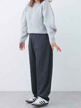 「レディース」｜「アイテム（スラックス）」を使った、petit　main・b-roomさん（レディース・162cm）の冬コーディネート