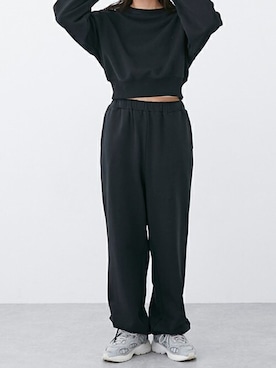 「レディース」｜「アイテム（スウェットパンツ）」を使った、petit　main・b-roomさん（レディース・160cm）の冬コーディネート