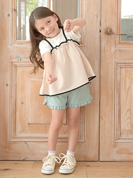 「Lycee mine（リセマイン）のアイテム」を使った、petit　main・b-roomさん（キッズ・108cm）の春コーディネート