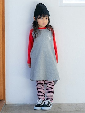 「and D. petit main（アンドディープティマイン）のアイテム」を使った、petit　main・b-roomさん（キッズ・107cm）の春コーディネート