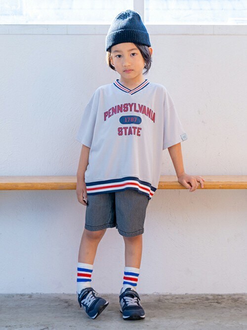 セール】ユニフォーム風半袖プルオーバー（Tシャツ/カットソー